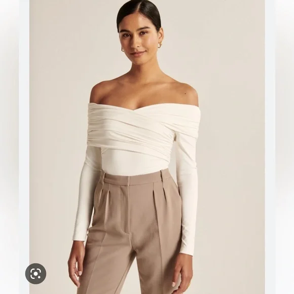 Abercrombie Fitch Tops Abercrombie Ruched Off Shoulder